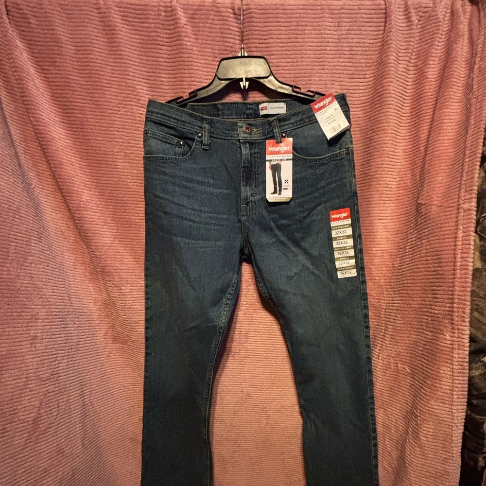 Wrangler Men's Dark Blue Slim Straight Jeans - Size 32X32